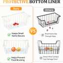 SUNALLY Stackable Storage Bins 4 Pcs Wire Baskets for Pantry Organizers and Storage, Vegetable Fruit Storage Basket for Countertop Organizer,Kitchen Baskets for Onion Potato Snack Cans Storage,White