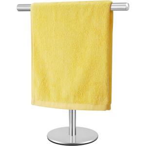 Standing Hand Towel Holder, T-Shape Towel Rack Stand, Stainless Steel Towel Bar for Bathroom Kitchen Vanity Countertop, Nickel