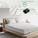Grounding Sheets Queen Size, 20% Pure Silver Fiber + 80% Organic Cotton, Grounded Sheet Earth Connected Bedding Fitted Earth Sheets