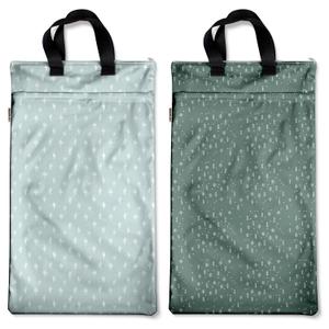 Mama Koala Reusable Hanging Wet Dry Bags for Baby Items, Cloth Diapers, Swimsuits, Travel, Gym Clothes, Beach, Pump Parts, Toiletries, Two Zippered Pockets, 2 Pack (W005L)