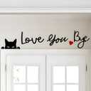 3 x Love You Bye Wood Signs Wall Decor 43",Home Decor with Cats Cute Signs,Modern Entryway Hallway Wall Boho Art Decorations Express Love and Warm Family Door Decor Sign