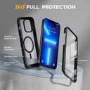 Miracase Magnetic Case for iPhone 13 Pro 6.1 Inch, with MagSafe, Built in Screen Protector, Full Body Protective (Black)