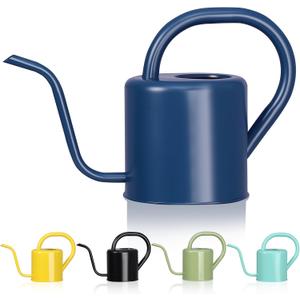 Watering Can, Stainless Steel Watering Can for Indoor & Outdoor Plants, 1L/35oz Long Spout Water Can with Handle, Rust-Proof Plant Watering Pot for House Plants, Garden Flowers (Blue)