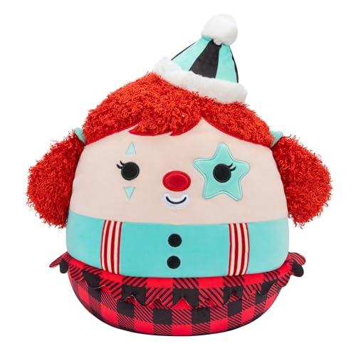 Squishmallows Original 12-Inch Eurydice Clown with Teal Star Eye Patch - Official Jazwares Plush