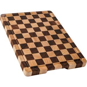 THETCHRY Cutting Boards for Kitchen, Checkered Cutting Board Upgraded, Acacia Wood Chopping Board with Juice Grooves & Handles, Large Butcher Block Serving Tray with Gift Box, 17"X12"X0.8"