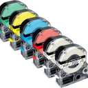 Pristar Compatible Label Tape Replacement for Epson LK-4WBN LK-4TBN LK-4LBP LK-4RBP LK-4YBW LK-4GBP 12mm 0.47" Work for Epson LabelWorks LW-300 LW-400 LW-500 LW-600P LW-700 Label Maker, 6-Pack