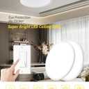 2Pack 16 Inch Dimmable LED Flush Mount Ceiling Light Panel,32W 3480LM,3000K/4000K/6000K CCT Selectable,Ultra Thin Round Black Ceiling Light Fixture for Hallway Kitchen Bedroom Home Office Bathroom