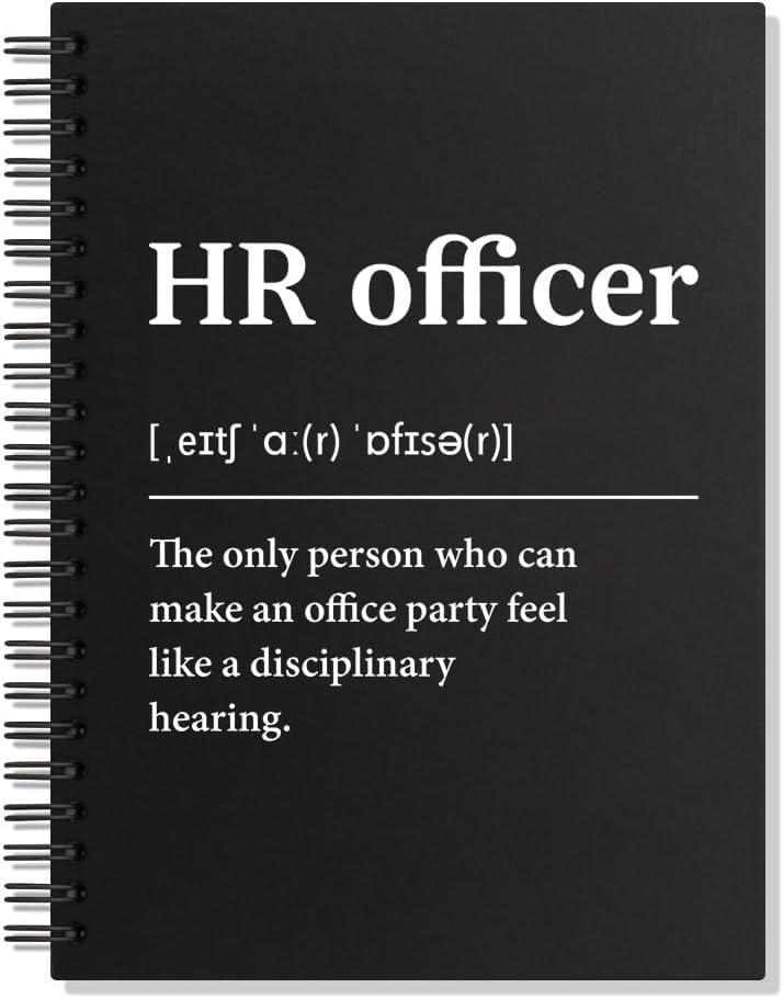 HR Officer Definition Hardcover Spiral Blank 160 Page Notebook, Human Resources Gifts, HR Professionals Gift, HR Office Work Gifts for Colleagues Coworker, Employee Appreciation Gifts
