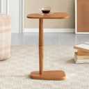 MH London Sammy C-Shaped 22" Solid Wood Side Table, Mid Tone Honey, 12" x 15" x 22"