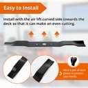 25022 Lawn Mower Blade Compatible with Greenwork 20" 21" Corded Mowers - 25112, 25222, 33313250, 29172, 29423