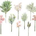 Serra Flora Artificial Greenery Stems Box Set,(Pack of 47pcs) with 9 Kinds of Faux Pink Green Filler for DIY Bridal Bouquets Wedding Floral Arrangement Table Centerpieces