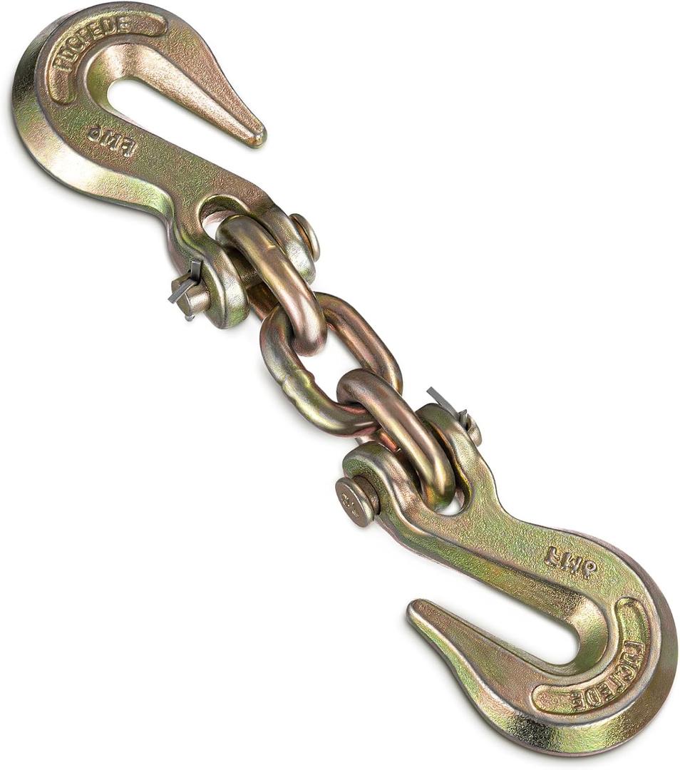 Pelopy 1 Pack Double Clevis Slip Hook 12, 000 Lbs Capacity Heavy Duty Alloy Steel for ATV/UTV/Truck Trailer Works with 5/16" or 3/8" Chain