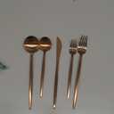 Matte Rose Gold Silverware Set,Gugrida 5-Piece 18/10 Stainless Steel Satin Finish Flatware Set,Kitchen Utensil Set,Tableware Travel Cutlery Set for Camping Office or School Lunch, Dishwasher Safe