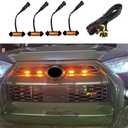 4PCS LED Grille Lights, Bright Amber LED Grill Lights with Wiring Harness, Waterproof Front Grill Trim Lamps, Vehicle Exterior Grille Lamps Replacement for 2016-2019 Tacoma TRD PRO Front Grille