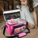Annmore Carrying Case for Toniebox 1 and 2, with Compartment for Tonies Figures, Charger and Headphones, compatible with Yoto Player and Cards, Pink