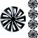 15" Black White Wheel Rim Cover Hubcaps Replacement R15 Hub Caps Snap On Universal Wheel Rim Cover ABS Exterior Accessories for Car Trunk SUV Set of 4