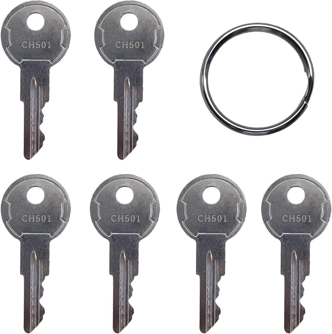 KeyPower (6) CH501 Toolbox Keys for Truck Tool Box Lock Latch, Pack of 6 Keys