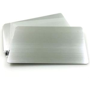 304 Stainless Steel Thick 0.5mm Metal Business Cards Blank Tablet 86X54mm Pack of 10PCS (Silver Brushed Finishing, Blank)
