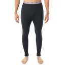Indera Men's Heavyweight Cotton Waffle Long Johns Thermal Underwear Bottom, Black, Large