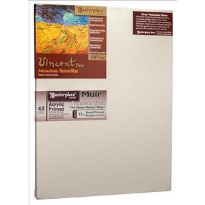 MASTERPIECE Z1VA-2233 Vincent Pro 7/8" Deep Muir Belgian Linen 12.0 oz Acrylic Primed Stretched Canvas 22" x 33" White