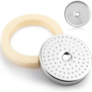 Precision Shower Screen with 54mm Silicone Steam Ring, Compatible with Breville Espresso Machines (54mm), Compatible with Bambino/Bambino Plus, Duo Temp Pro, Infuser, Barista Express/Pro/Touch