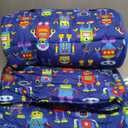 Wildkin Kids Microfiber Nap Mat Soft Sleep Mat with Pillow, Ideal for School & Travel - Robots, One Size