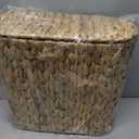 Coeusy Wicker Bathroom Trash Can with Lid,Narrow Rattan Waste Basket with Removable Liner Bucket,Slim Woven Water Hyacinth Garbage Can for Bedroom,Office,Small Spaces,3 Gallon