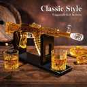 Whiskey Decanter AK47 Set with 2 Whiskey Glasses, Gifts for Men Dad Fathers Day, Unique Anniversary Birthday Gift for Him Husband, Cool Personalized Presents liquor dispenser for Home Bar (12 Oz)