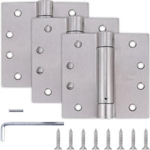 Stylever 3 Pack - 4"x4" Self Closing Door Hinges, Spring Loaded Hinges for Interior & Exterior Doors, Automatic Door Closer Hinge, Soft Close Door Hinges, Squared Corners Auto Close Spring Hinge