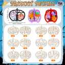 24 Pcs Halloween Wooden Crafts Kits Pumpkin DIY Unfinished Pumpkin Pieces 3D Coloring Blank Wood Cutouts Freestanding for Table Decorations Classroom Arts Party(7.87" X 6.69",Whimsical)