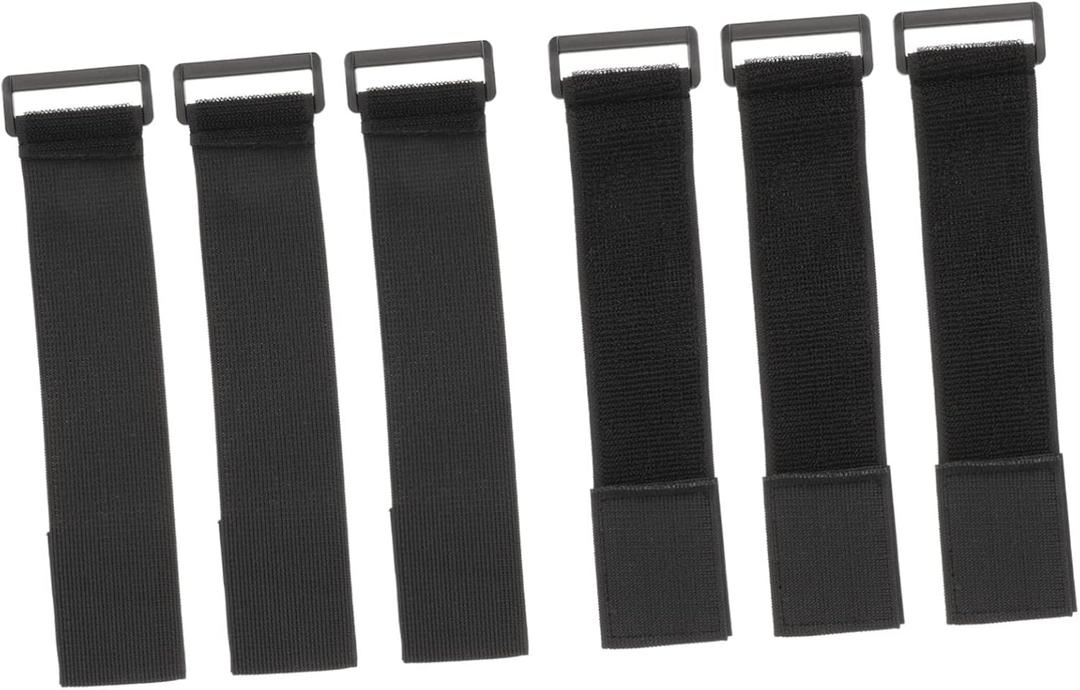 Pack of 6 Portable Multi Function Bundling Belt Wear Resistant Elastic Sticky Straps for Soccer Durable Hook and Loop Ties for Sports Gear and Luggage Organization (32.00X5.00X0.50CM)