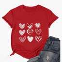 Valentines Shirt for Women Cute Love Heart Tshirts Casual Hearts Graphic Tee Tops for Her, Large