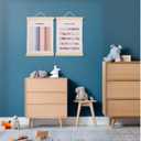 LZEAYINN Numbers Poster Hanger Frame Set of 2, Nursery Wall Decor, ABC Banner Poster Wall Art with Wooden Frames, Alphabet Banner Wall Hanging Decor for Toddler Playroom Nursery, 12x16 Inch