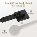 18/8 Stainless Steel Handheld Shower Head, KES High Pressure Rain Shower & Built-in Power Wash with Patented Auto-Reset Design, 70" Long Hose & Adjustable Brass Joint Holder, Matte Black DP300F18-BK