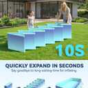 HeySplash Foldable Pool, Non-Inflatable Swimming Pool with Rigid Puncture-Proof Hard Composite Board, Adults & Kids Pool for Backyard Garden Dog Pool Kiddie Pool Outdoor Pool, 114"70"19", Ice Blue