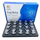 Kadrick 20pcs M12x1.5 Lug Nuts,One-Piece Solid Chrome OEM Factory Style, Replacement for 2001-2024 Ford Escape/2012-2018 Focus/2006-2020 Fusion/Lincoln 2015-19 MKC/2012-16 MKZ,Large Acorn Seat (Silver)