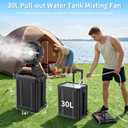 WESTTREE 30L Portable Misting Fan, 4-in-1 Mist Portable Rechargeable Battery Spray Fan with 90 Auto-Oscillating,8 Level Spray Mode & 4 Speed Wind,Timer Cooling Mist Fan for Patio,Garden & Outdoor T32, 8 Gallon