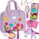 Officygnet Toddlers Toys for Girls 3+ Years Old, Toddler Purse Girl Toys with Pretend Makeup Kit, Pretend Princess Play Purse Toy for Little Girl, Christmas Birthday Gifts for Girls Age 3, Purple