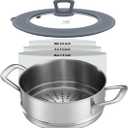 Set of 2 Vented Tempered Glass Universal Lid for Pot Pan Skillet with Heat Resistant Silicone Microwave Splatter Cover Microwave Safe Fit 6.5" 7" 7.5" and 9.5" 10" 10.5" 11", Light Grey