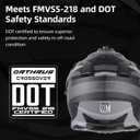 Dual Sport Adventure Motorcycle Helmet DOT Certified for Adults, UV Protected Dual Visor & Intercom Slot, ATV UTV Dirt Bike Snowmobile Off Road Helmets (Black, M)