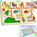 Montessori Children's Magnetic Maze Game Wooden Maze Learning Colors Game Counting and Sorting Game Gift3 4 5 6 Years Old for Girls and Boys