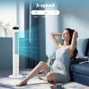 Antarctic Star Tower Fan 85Oscillating Fan Quiet Cooling 12H Timer Remote Control Bladeless Electric 3 Speeds Wind 3 Modes, 42INCH, WHITE