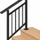 3-Step Hand Rails for Outdoor Steps with Black Balusters