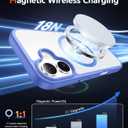 FNTCASE for iPhone 16 Case Clear: Magnetic Phone Cases Compatible with Magsafe Slim Anti Yellowing Military Grade Drop Protection Rugged Protective Transparent Cell Cover (B-Ultramarine Magnetic)