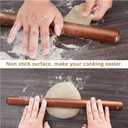 Aisoso French Rolling Pin, 17.7 Inches Wood Rolling Pin for Baking Extra Long Thickened, Classic Wooden Dough Roller for Fondant Pizza Pie Crust Cookie Pastry, Essential Kitchen Utensil, Brown