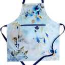 Maison d' Hermine Aprons for women with Pocket 100% Cotton (27.50"x31.50") | Adjustable Neck Strap & long ties Apron Men Chef Wedding Cooking Gardening Server Maid