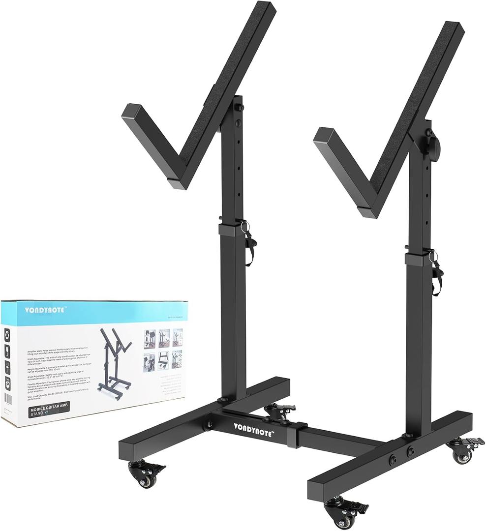 Vondynote Adjustable Mobile Guitar Amplifier Stands or Amps Speaker Cabinet Stands or Stage Monitor Tilt Guitar Combo Stands