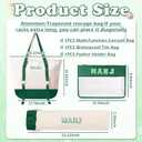 Empty Mahjong Tile Bags Set for American Tiles and Racks,Canvas Tote Bag with Mat Holder Accessories Organizer,Portable Mahjong Case Drawstring Protective Sleeve for Rack Pushers,Green, 12 Inches X 24 Inches