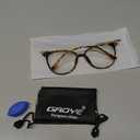 Gaoye Blue Light Blocking Glasses - Trending Round TR90 Frames, Metal Arms, UV400 Protection - Matching Soft Case (*1-tea Leopard/Transparent Lens)