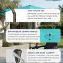 PatioKingdom 10FT Patio Umbrella with Push Button Tilt and Crank, Outdoor Market Umbrella with 8 Fiberglass Ribs, UV Protection Table Umbrella for Pool,Backyard,Garden,Deck